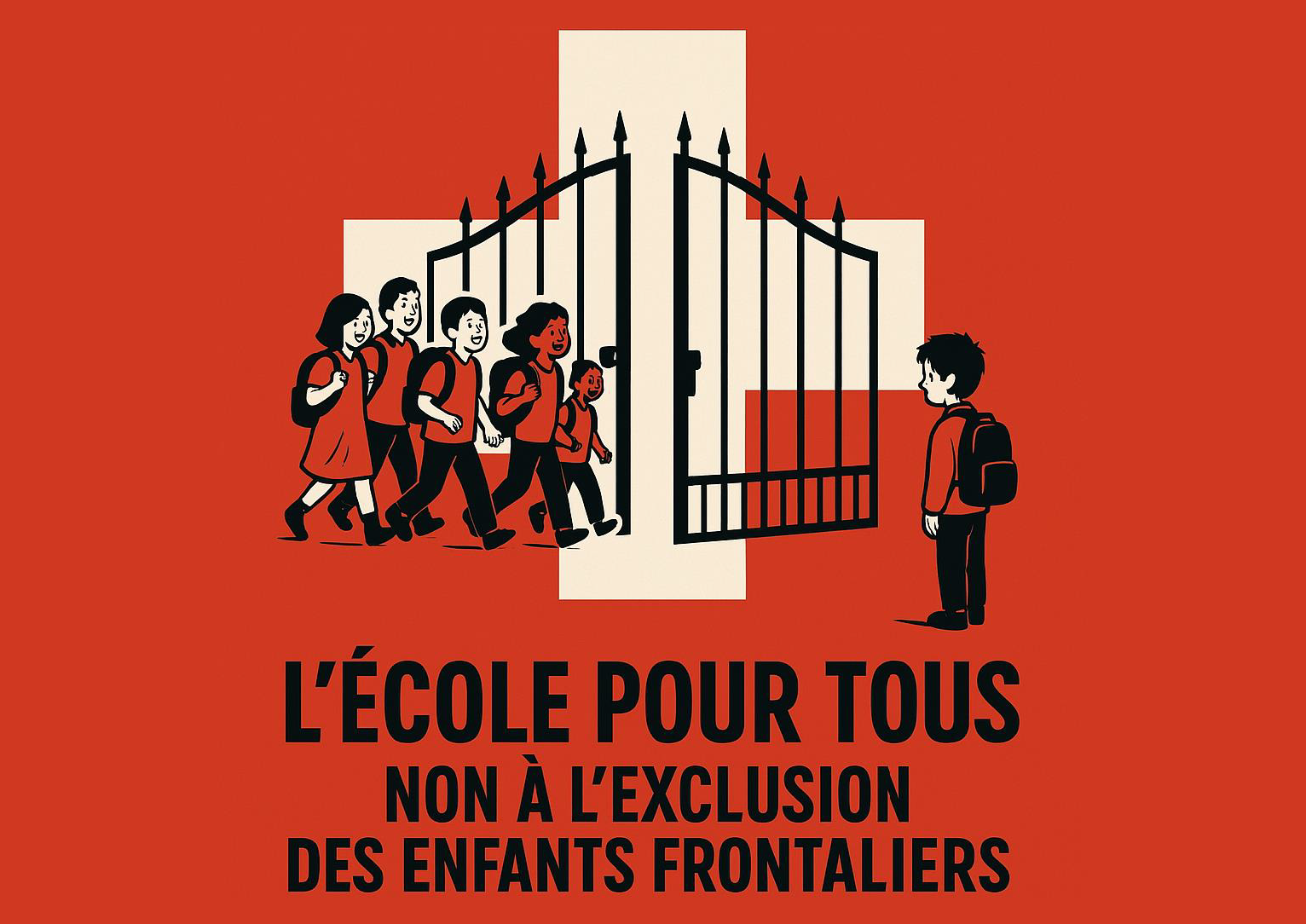 L'école pour tous, non à l'exclusion des enfants frontaliers suisses